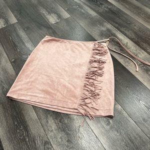 Kittenish Suede Fringe Skirt